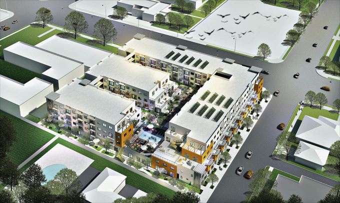 A color rendering from above