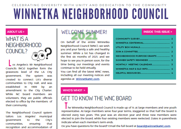 Newsletter screen shot