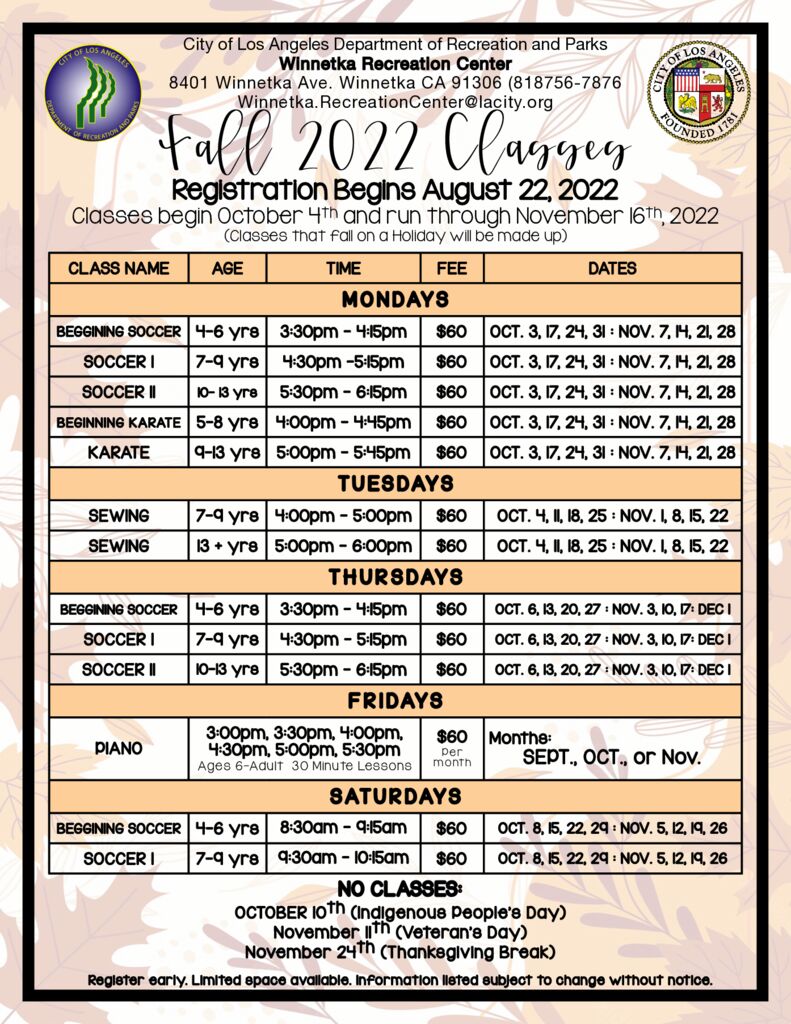 thumbnail of 2022 Fall Classes Flyer