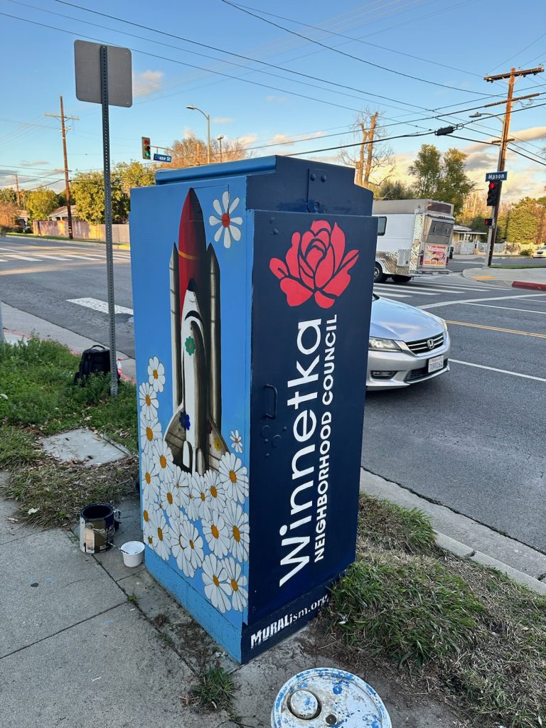 Muralism Art Box with space shuttle