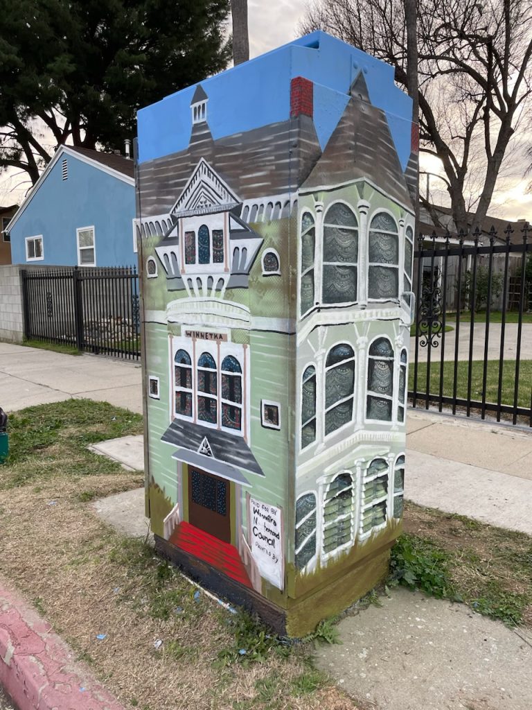 Muralism Art Box with Victorian Building