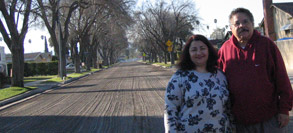Armineh and Art observe street resurfacing