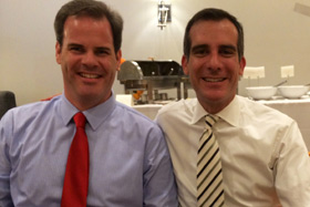 WNC President Eric Lewis dines with Mayor Garcetti